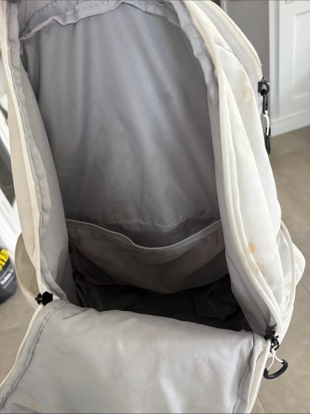 Nike Elite White and Black Men's Backpack with Gold Swoosh